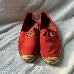 Tory Burch canvas espadrille flat size 9